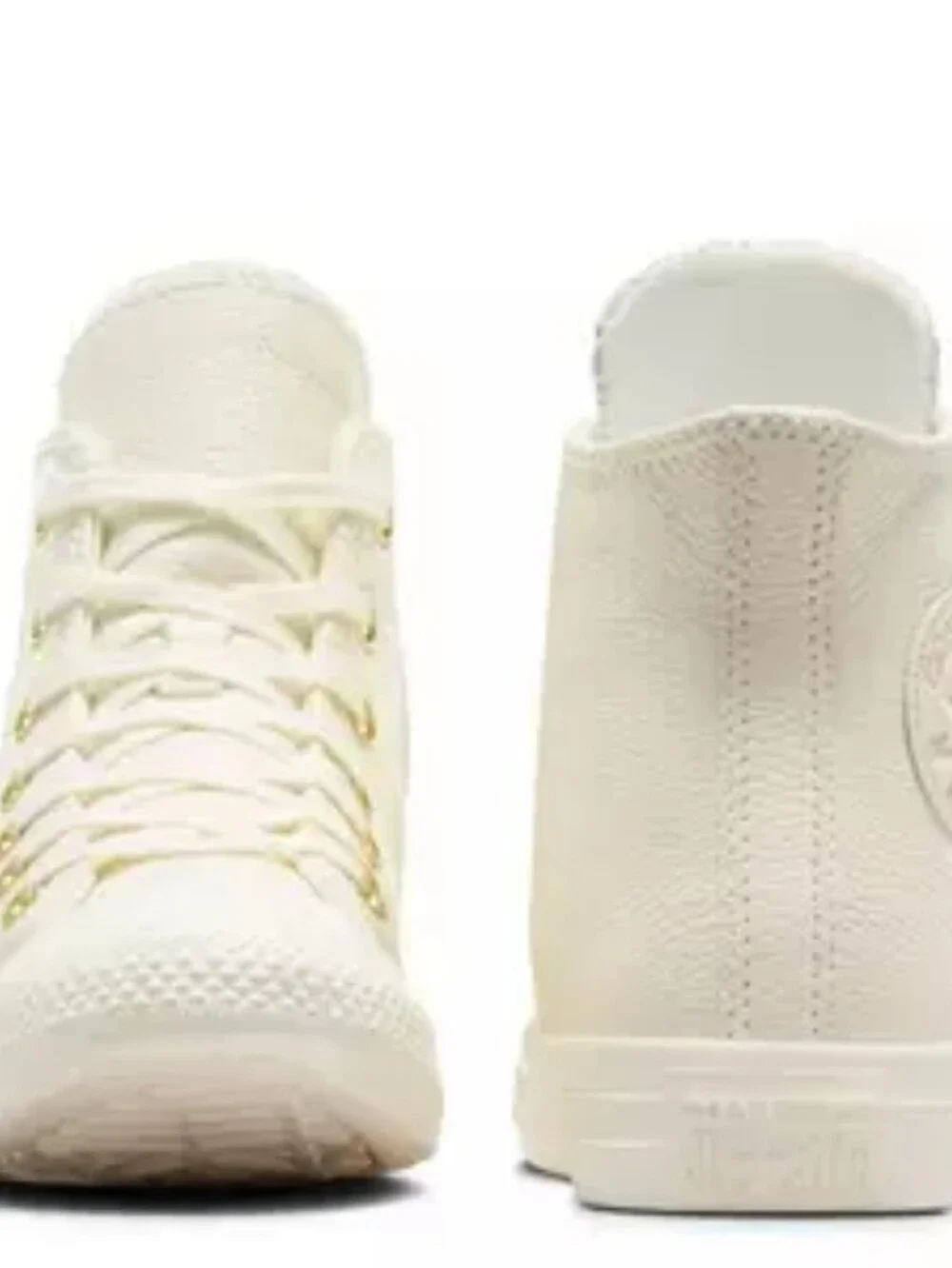 Converse Chuck Taylor All Star Leather High Top Sneakers- Egret/Gold